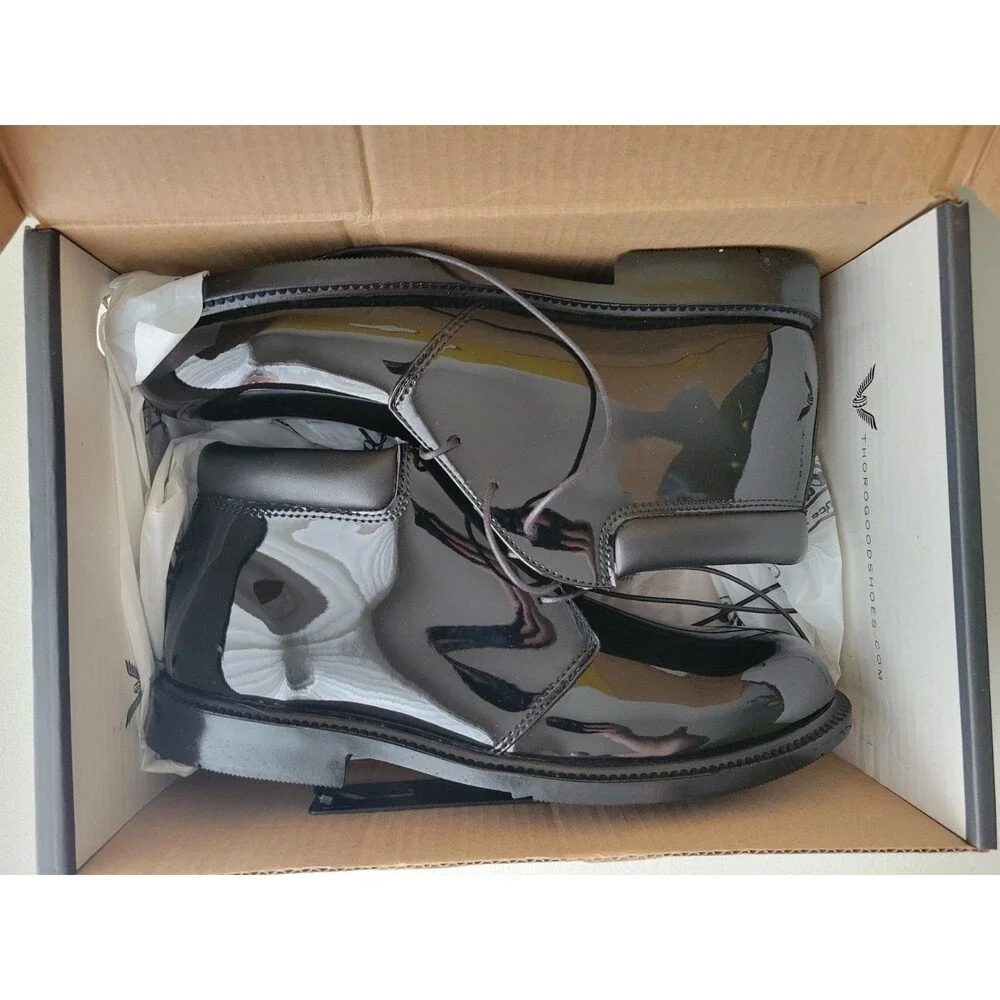 Thorogood Academy Chukka 831-6032 NIB Men's 12M Black High Gloss Uniform Shoes